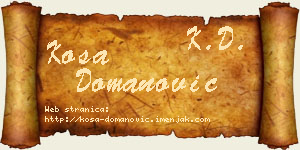 Kosa Domanović vizit kartica